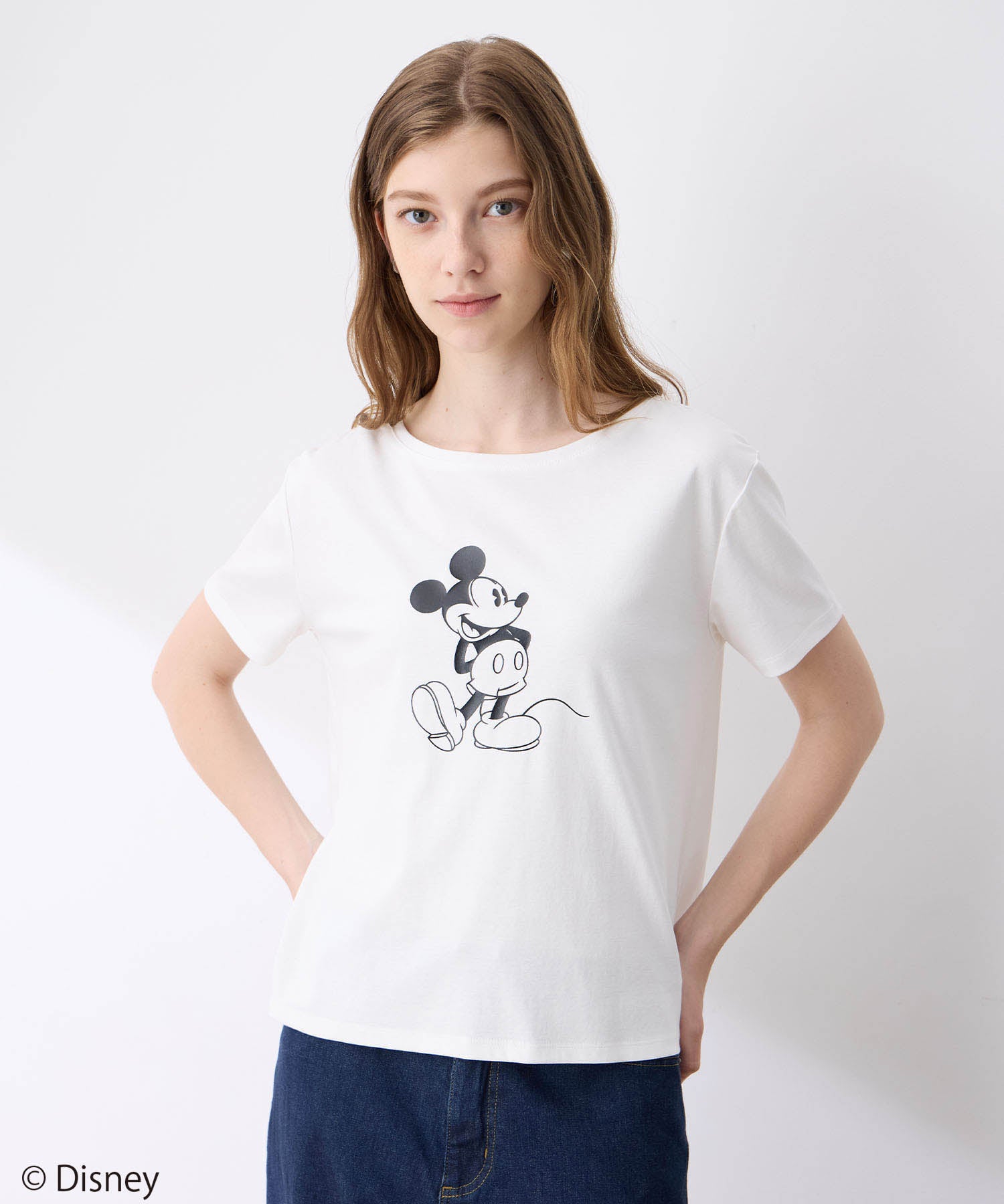 ルスークホリデー LE SOUK HOLIDAY Mickey MouseコラボモチーフTシャツ （チャコールグレー） チャコールグレー