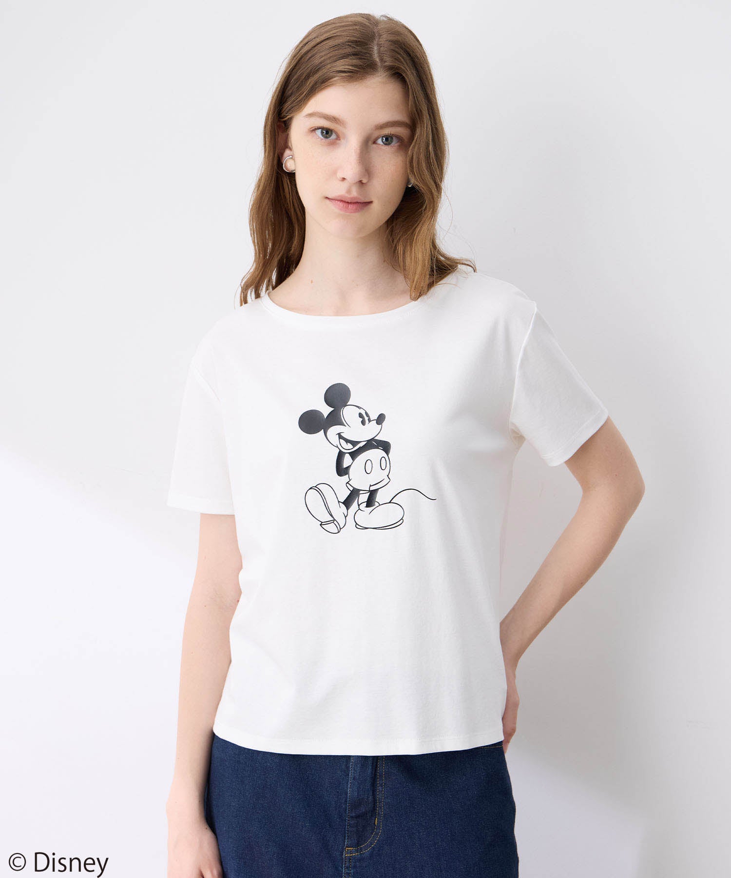 ルスークホリデー LE SOUK HOLIDAY Mickey MouseコラボモチーフTシャツ （チャコールグレー） チャコールグレー