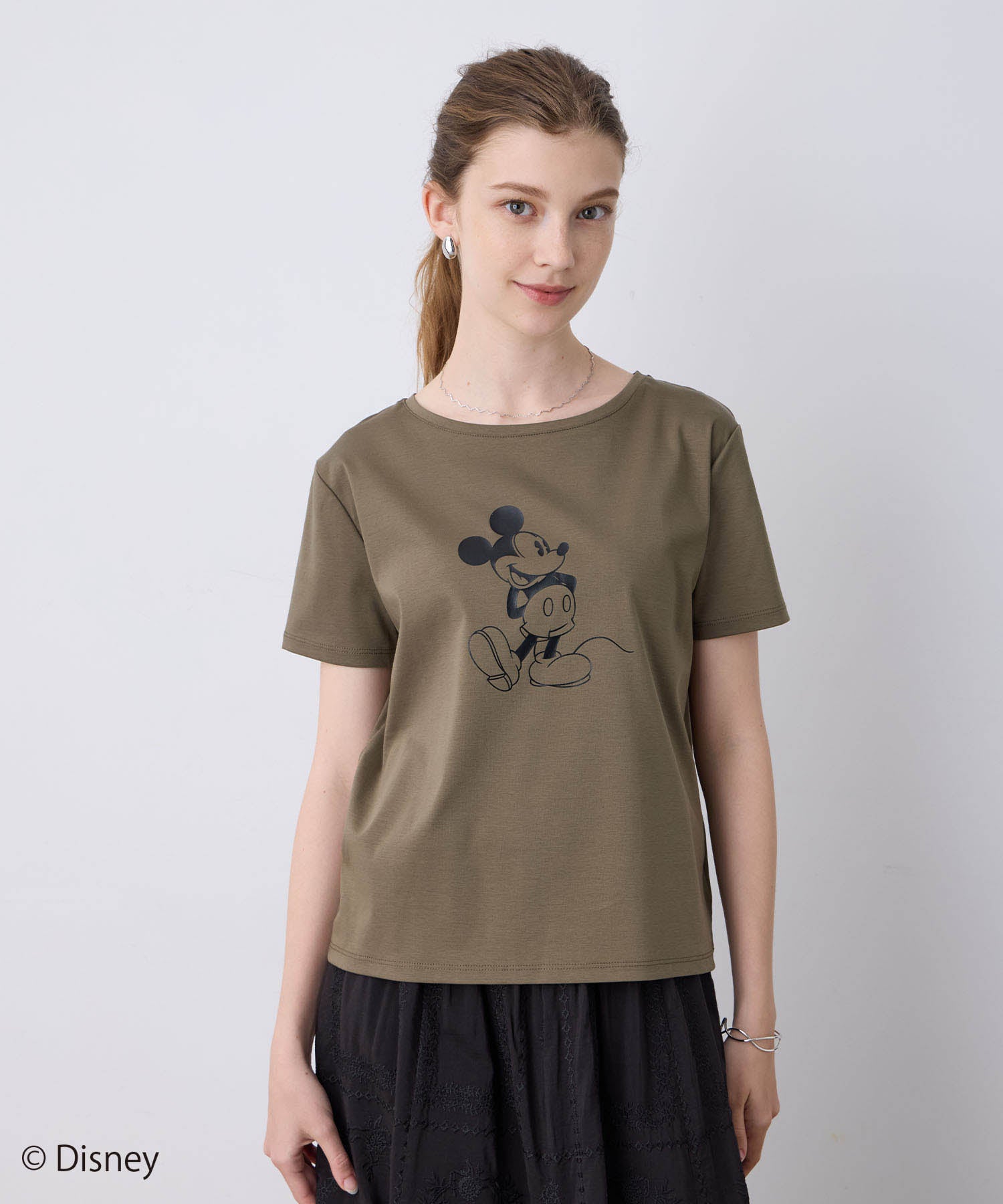 ルスークホリデー LE SOUK HOLIDAY Mickey MouseコラボモチーフTシャツ （チャコールグレー） チャコールグレー