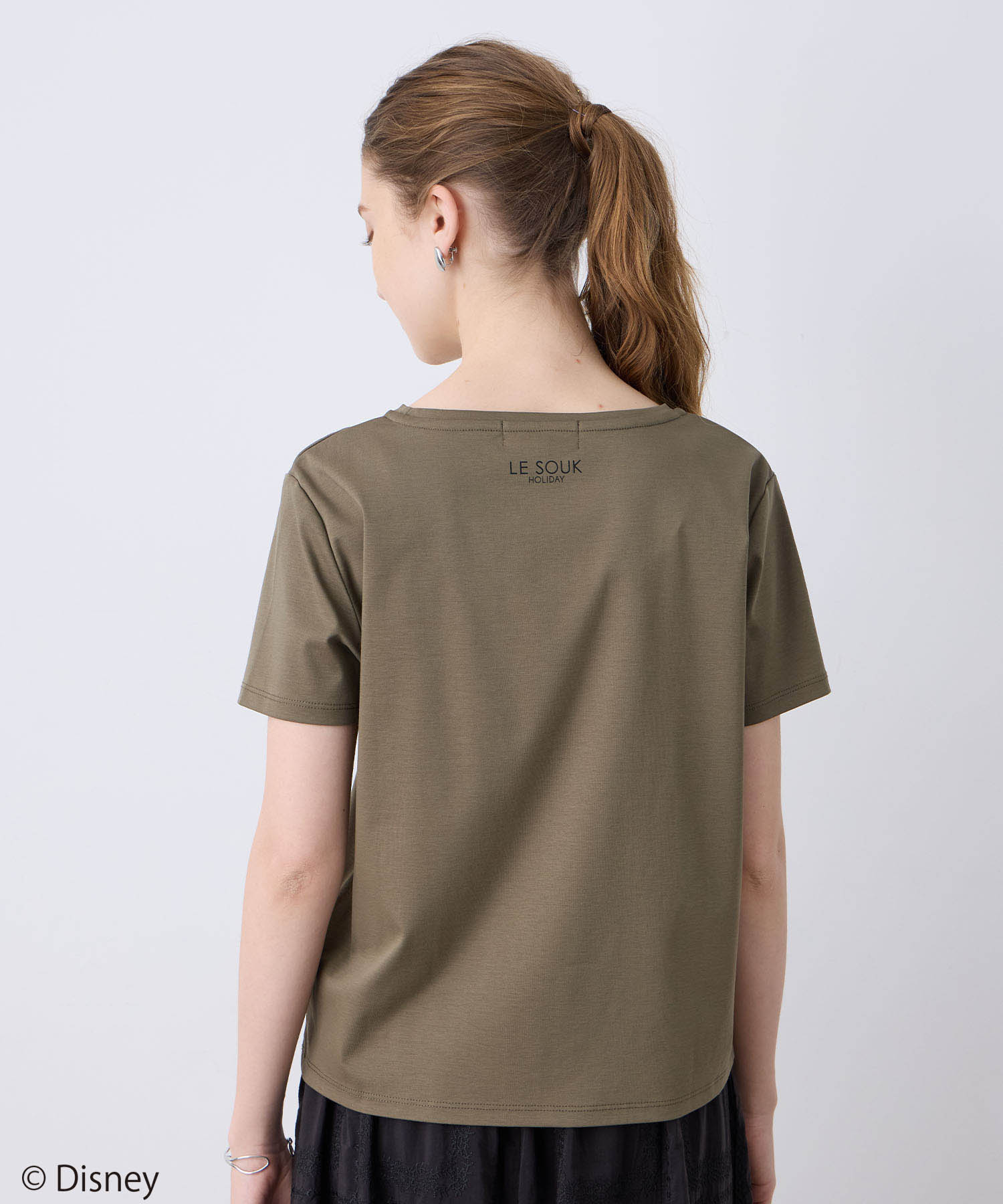 ルスークホリデー LE SOUK HOLIDAY Mickey MouseコラボモチーフTシャツ （チャコールグレー） チャコールグレー