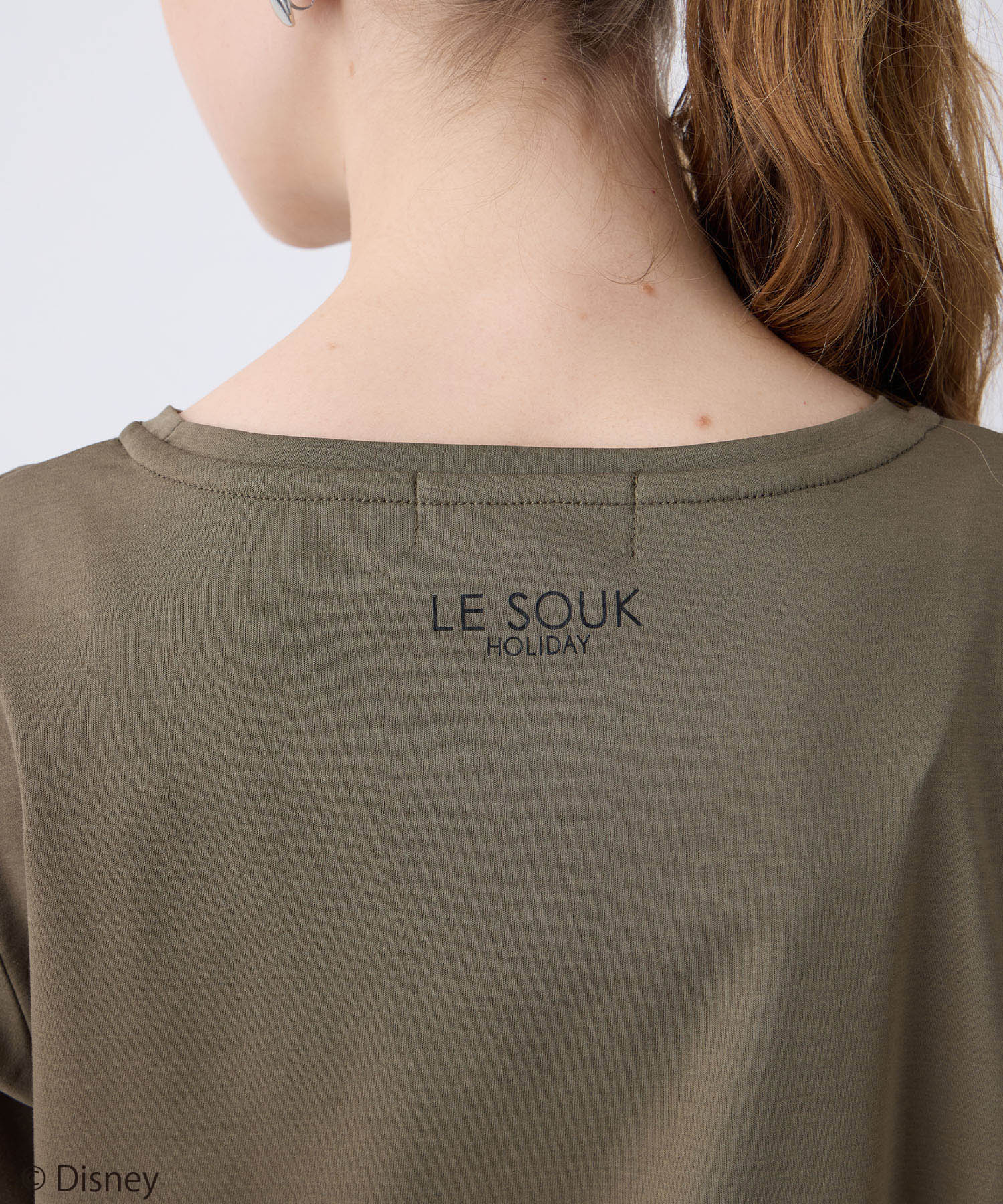 ルスークホリデー LE SOUK HOLIDAY Mickey MouseコラボモチーフTシャツ （チャコールグレー） チャコールグレー