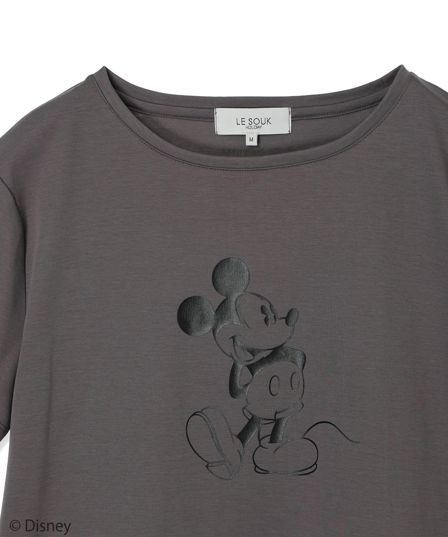 ルスークホリデー LE SOUK HOLIDAY Mickey MouseコラボモチーフTシャツ （チャコールグレー） チャコールグレー