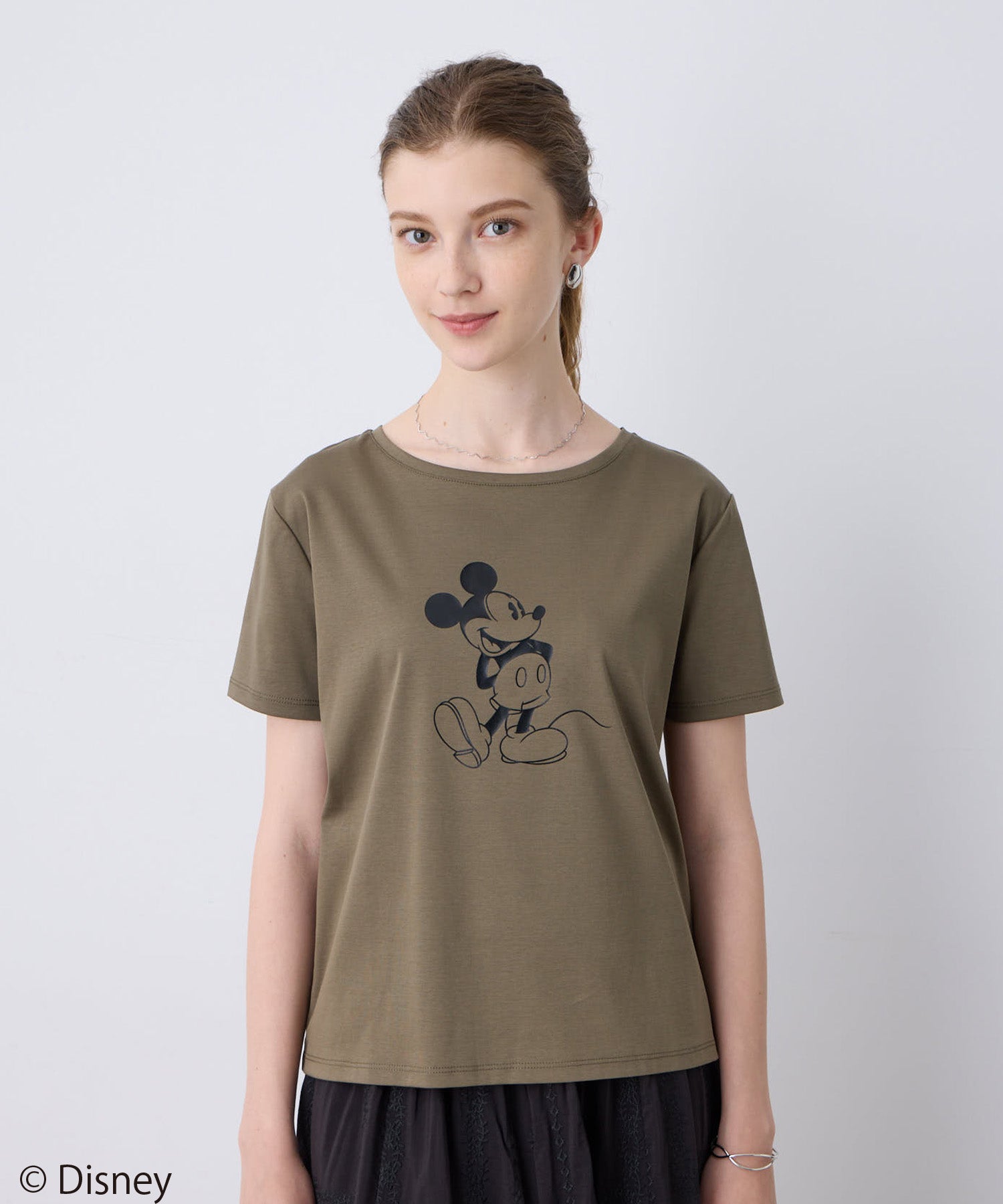 ルスークホリデー LE SOUK HOLIDAY Mickey MouseコラボモチーフTシャツ （カーキ） カーキ