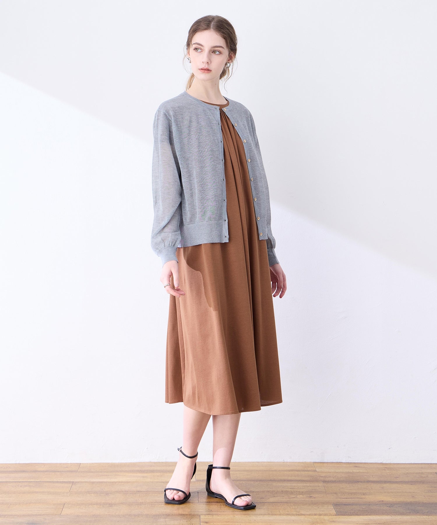 ルスークホリデー LE SOUK HOLIDAY 【接触冷感】ピンタックワンピース （ブルー） ブルー