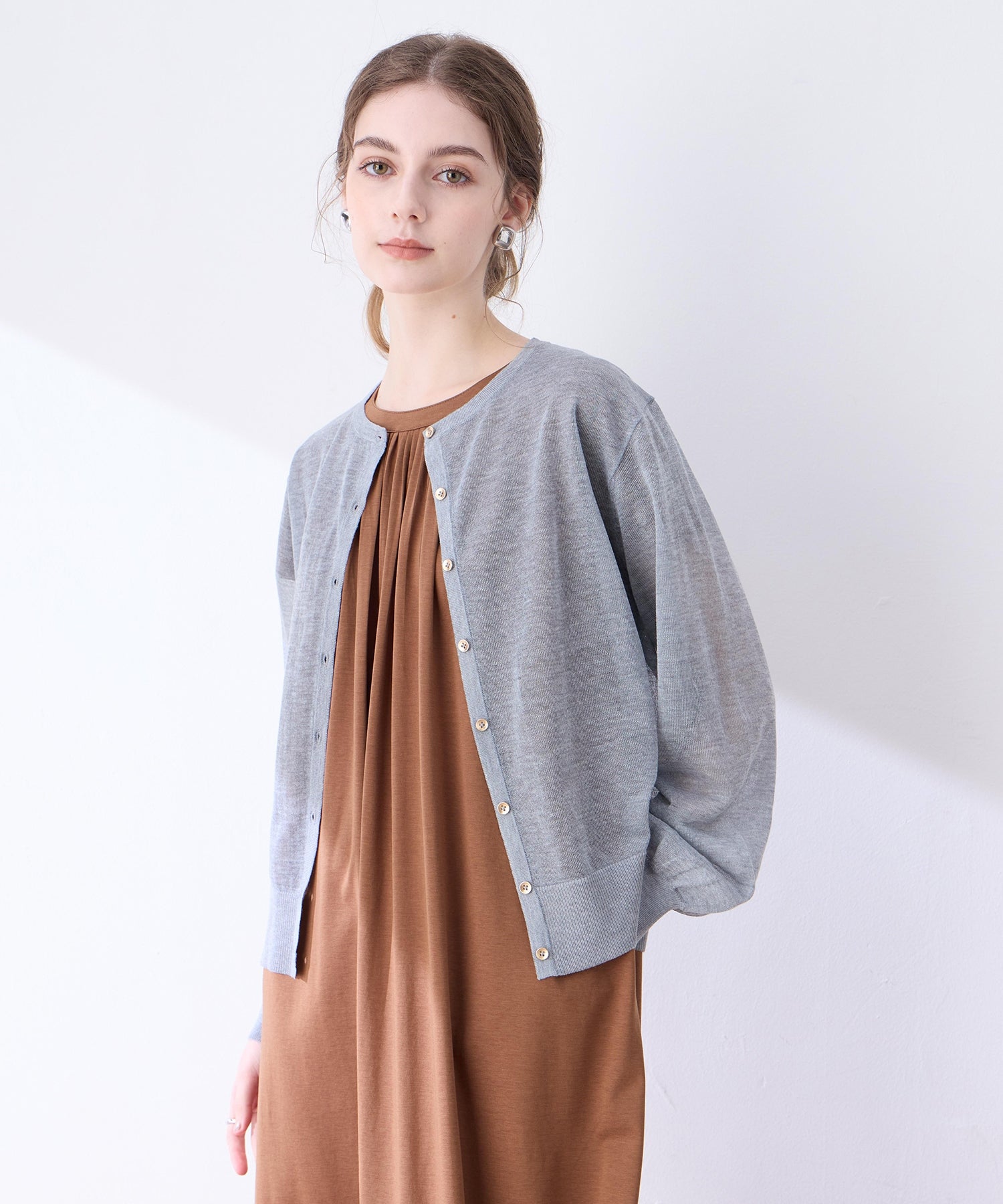 ルスークホリデー LE SOUK HOLIDAY 金ボタンシアーカーディガン （ネイビー） ネイビー