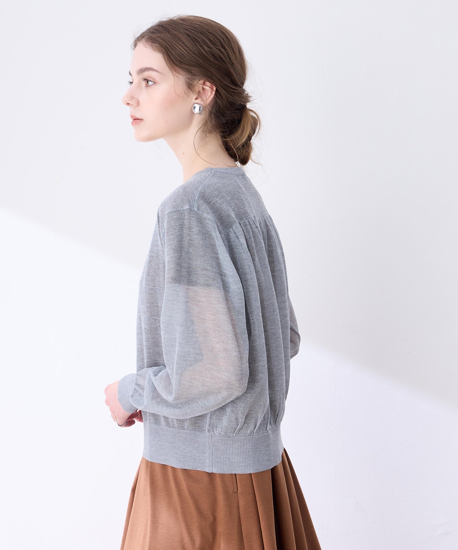 ルスークホリデー LE SOUK HOLIDAY 金ボタンシアーカーディガン （ネイビー） ネイビー