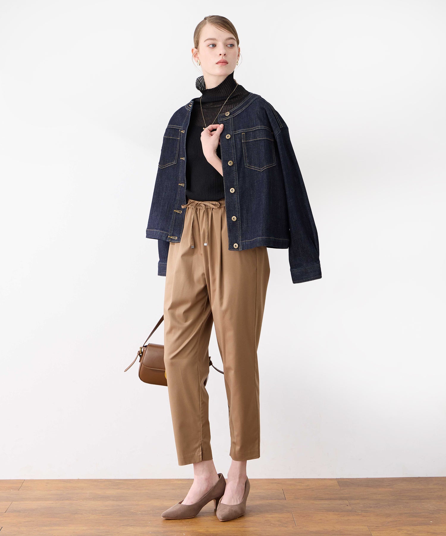 ルスークホリデー LE SOUK HOLIDAY タックテーパードパンツ （ワイン） ワイン