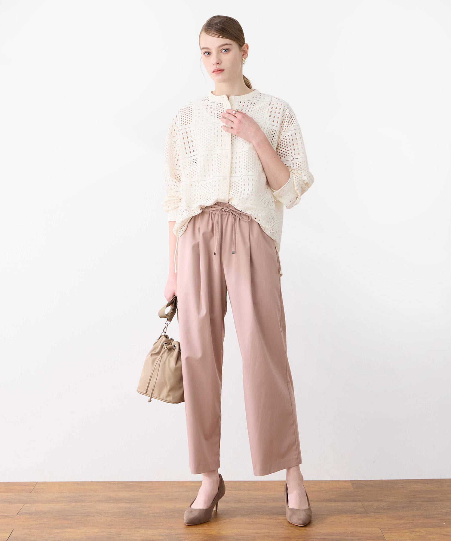 ルスークホリデー LE SOUK HOLIDAY タックワイドパンツ （チャコールグレー） チャコールグレー