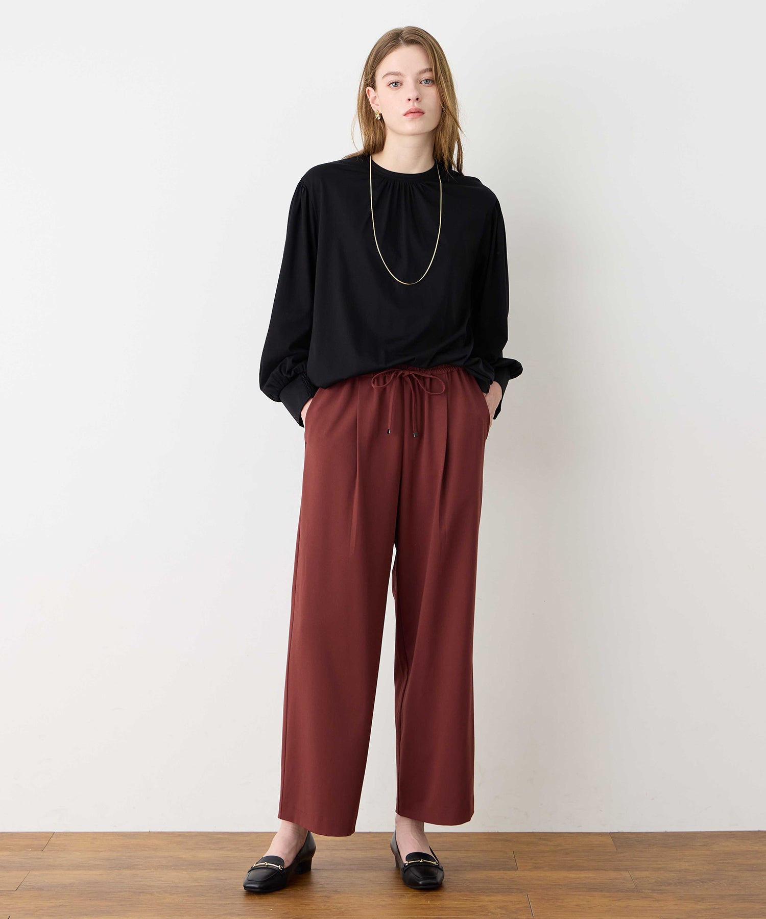 ルスークホリデー LE SOUK HOLIDAY タックワイドパンツ （チャコールグレー） チャコールグレー