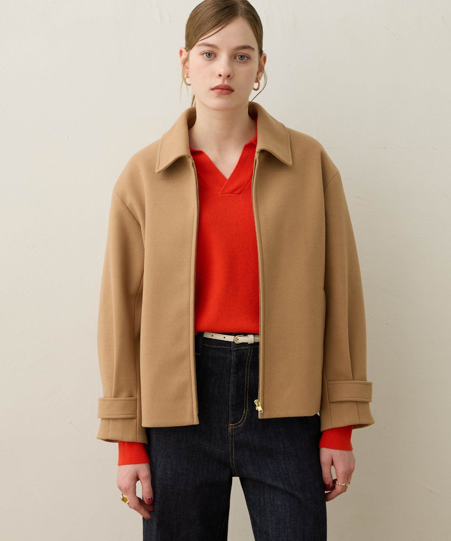 ルスークホリデー LE SOUK HOLIDAY フェイクウールブルゾン （ネイビー） ネイビー