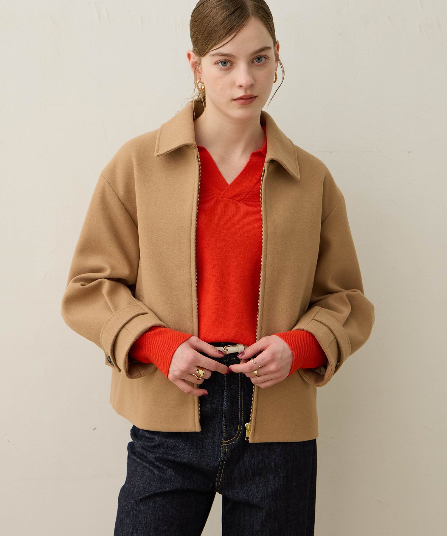 ルスークホリデー LE SOUK HOLIDAY フェイクウールブルゾン （ネイビー） ネイビー