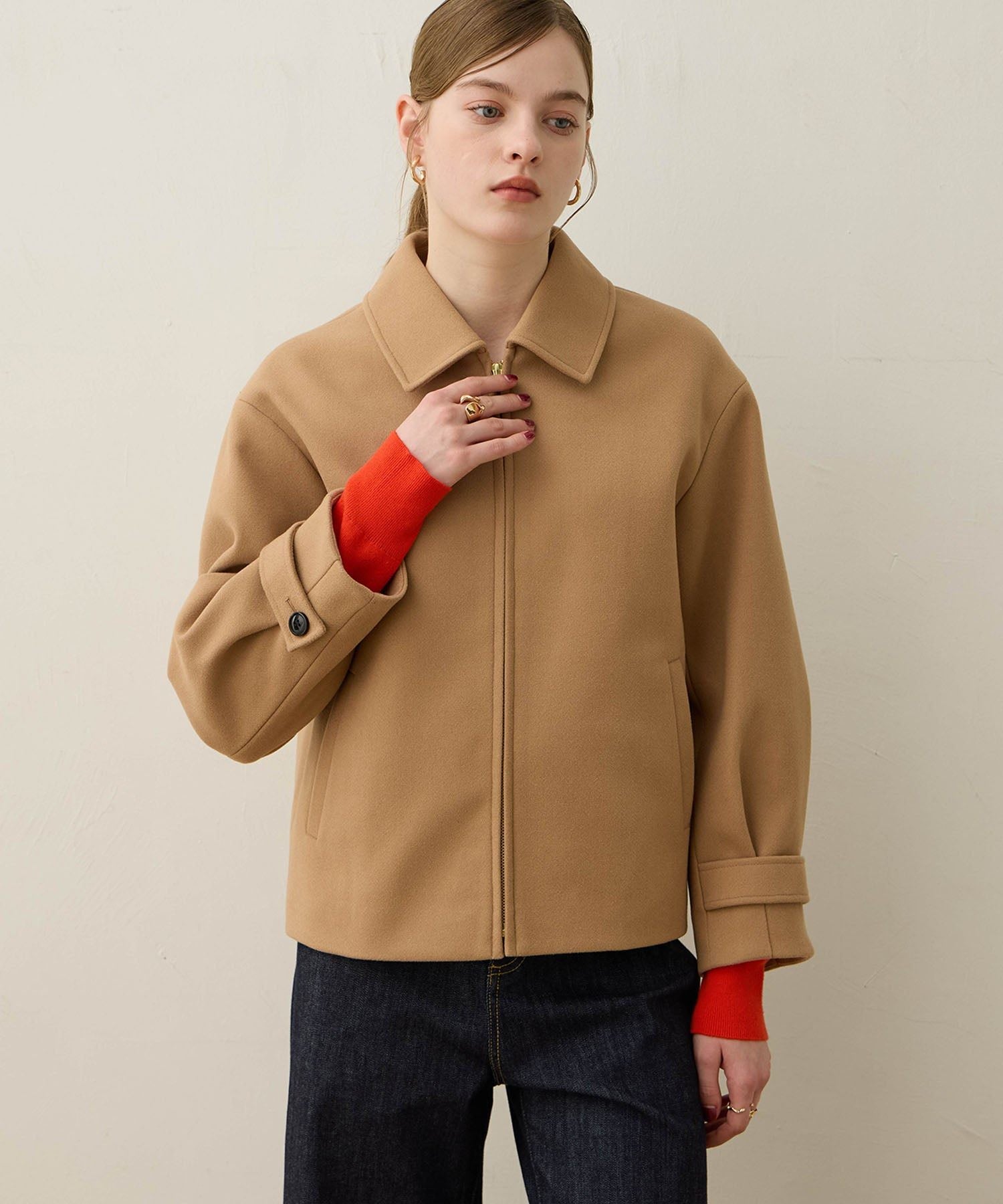 ルスークホリデー LE SOUK HOLIDAY フェイクウールブルゾン （ネイビー） ネイビー