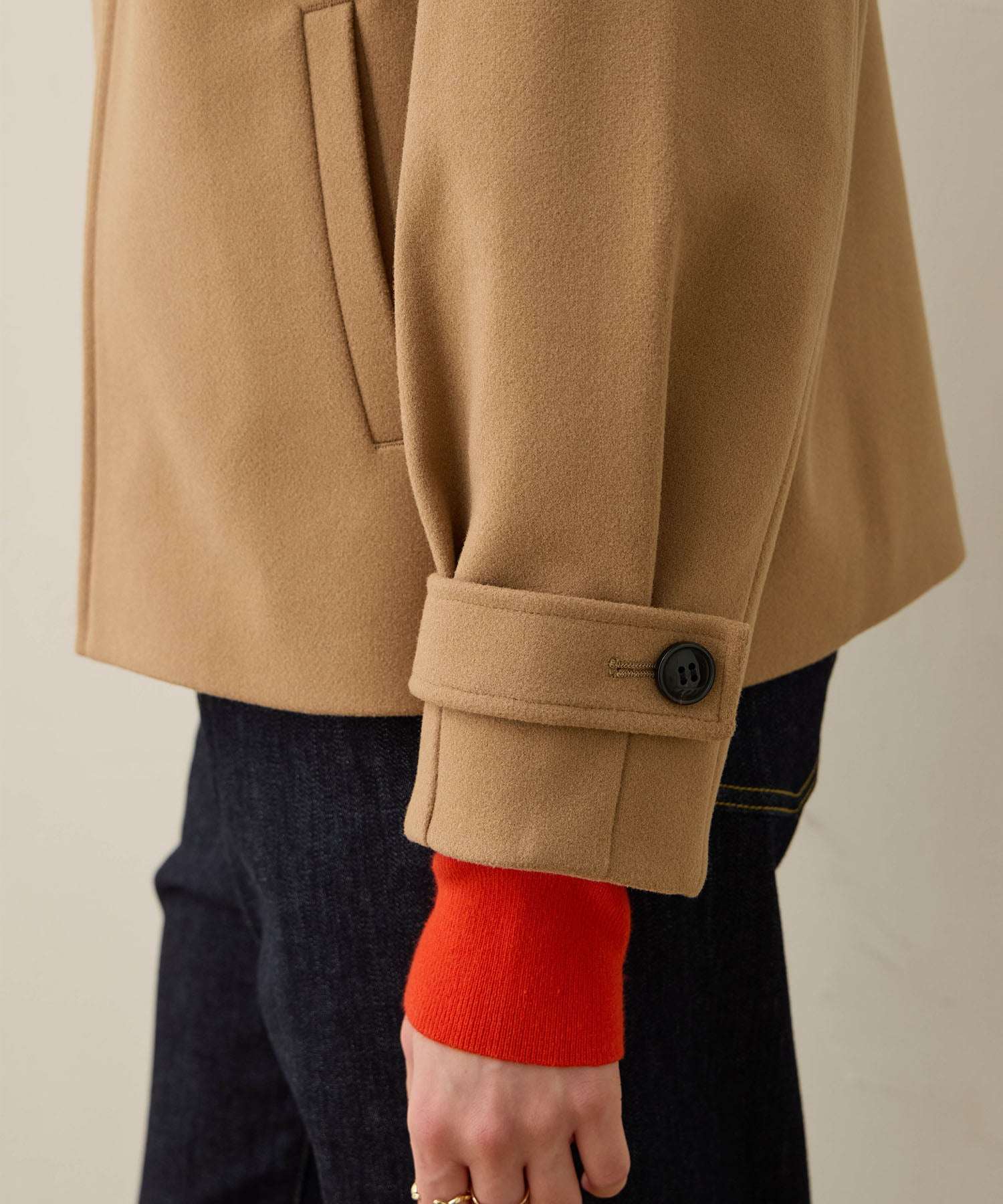 ルスークホリデー LE SOUK HOLIDAY フェイクウールブルゾン （ネイビー） ネイビー