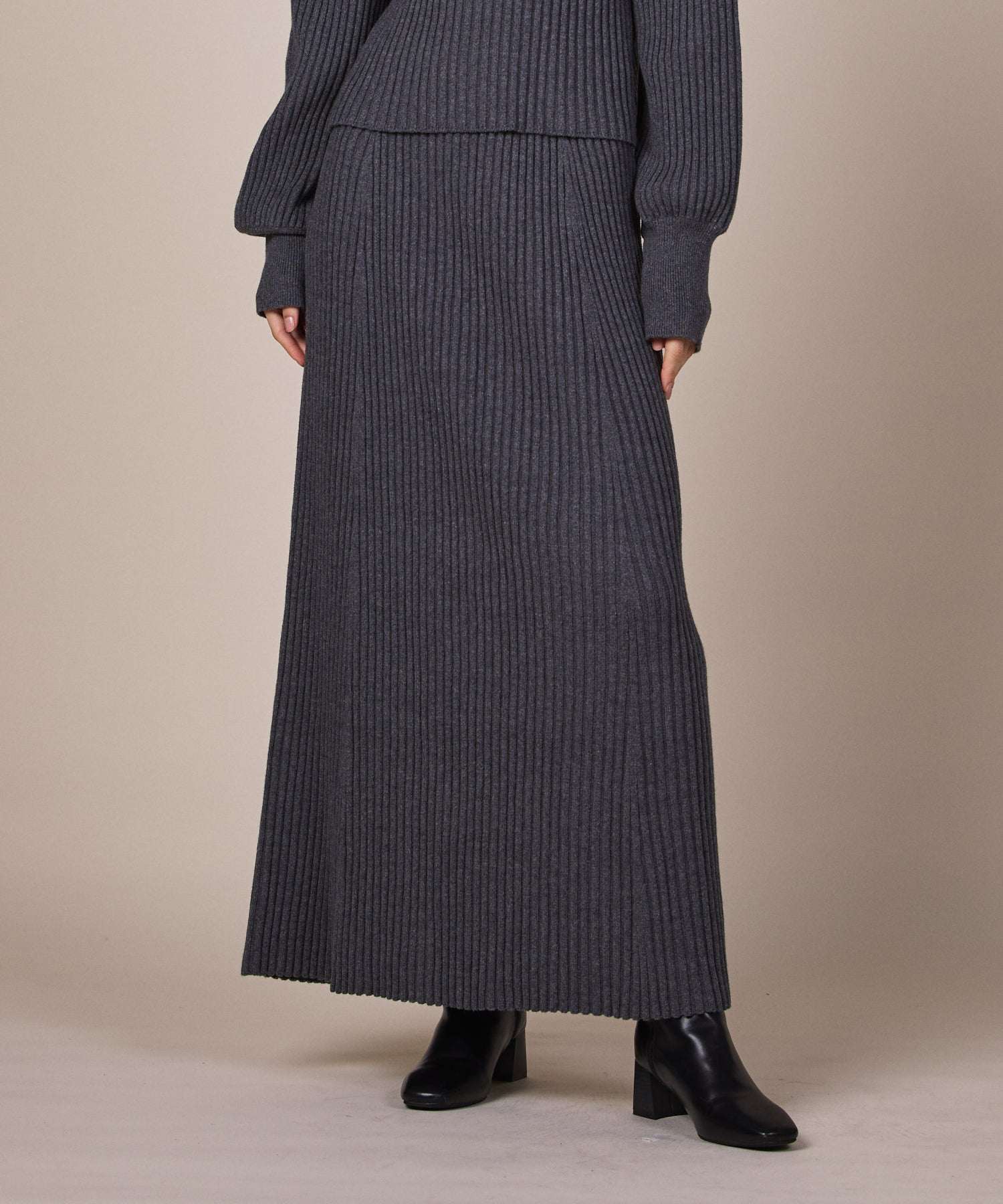ReNorm 【SET UP compatible】 Rib Knit Skirt