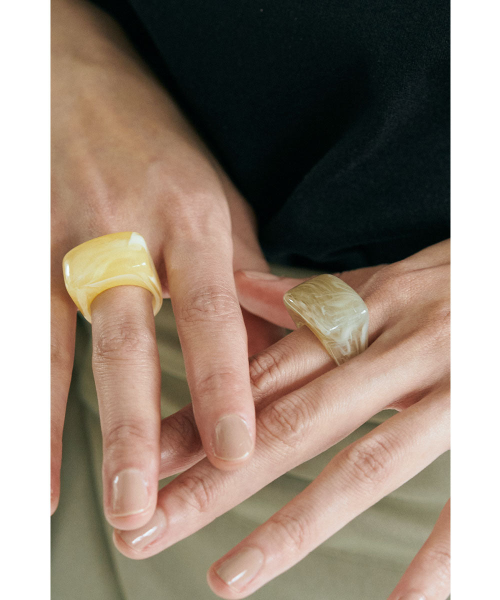 マージュール marjour SQUARE TRANSLUCENT RING （YELLOW） YELLOW