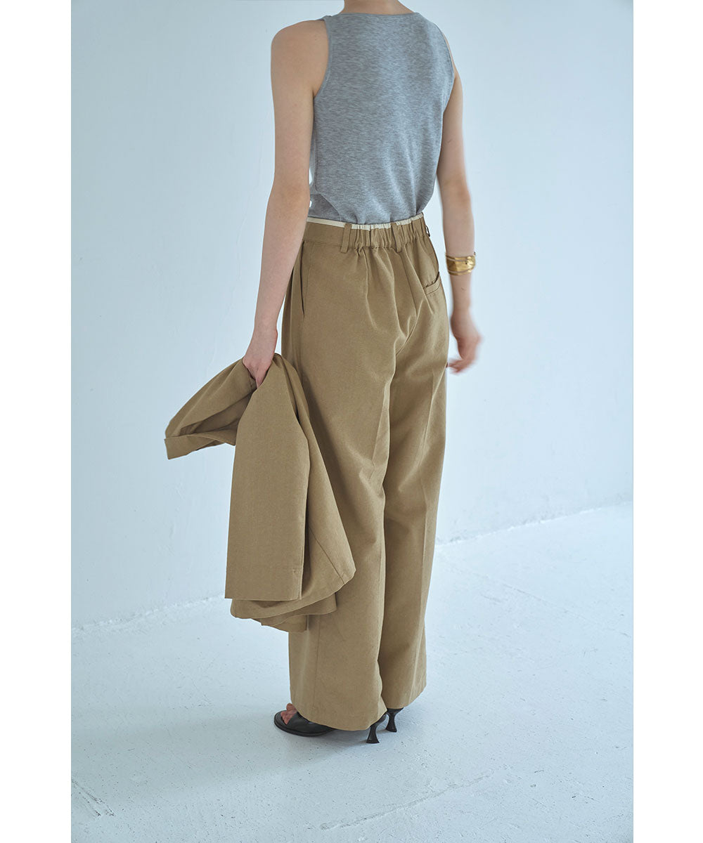 マージュール marjour WAIST PIPING LINEN BLEND PANTS （BEIGE） BEIGE