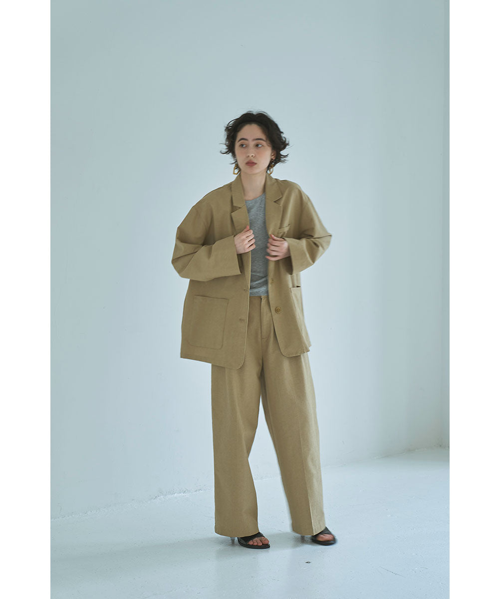 マージュール marjour WAIST PIPING LINEN BLEND PANTS （BEIGE） BEIGE