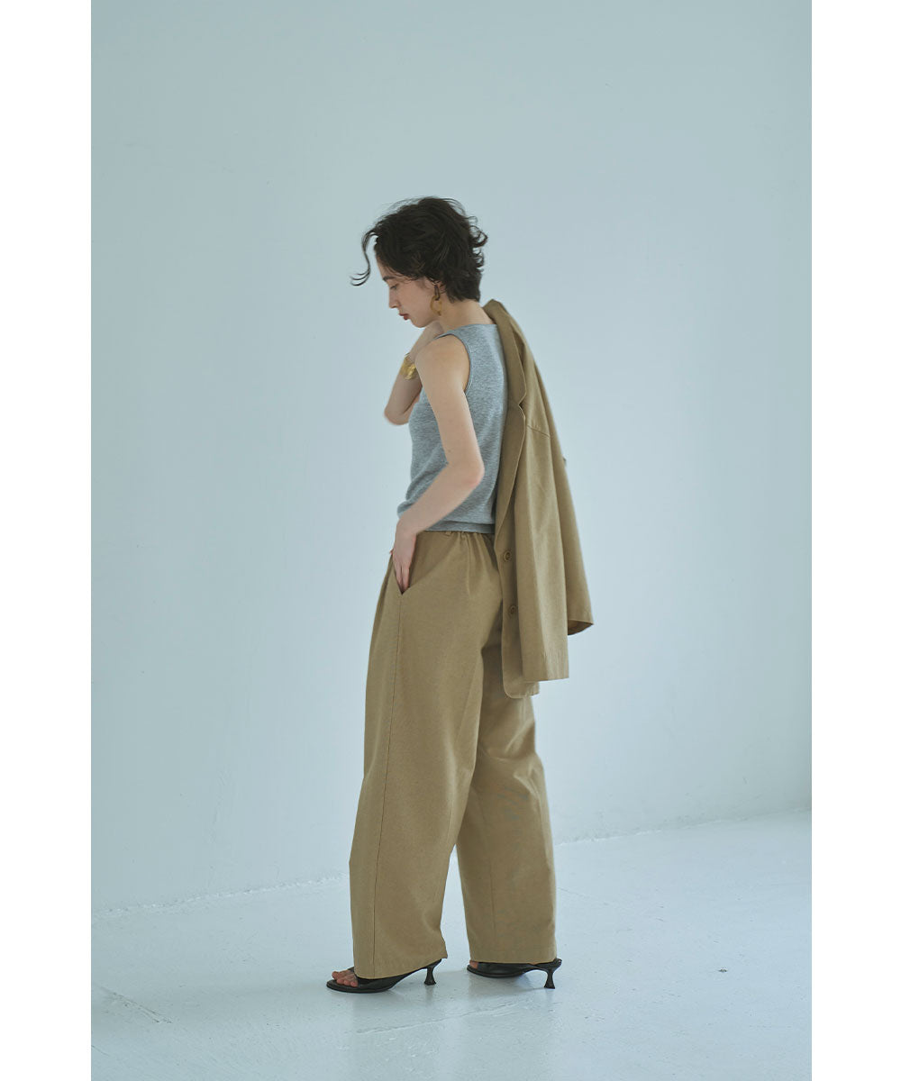 マージュール marjour WAIST PIPING LINEN BLEND PANTS （BEIGE） BEIGE