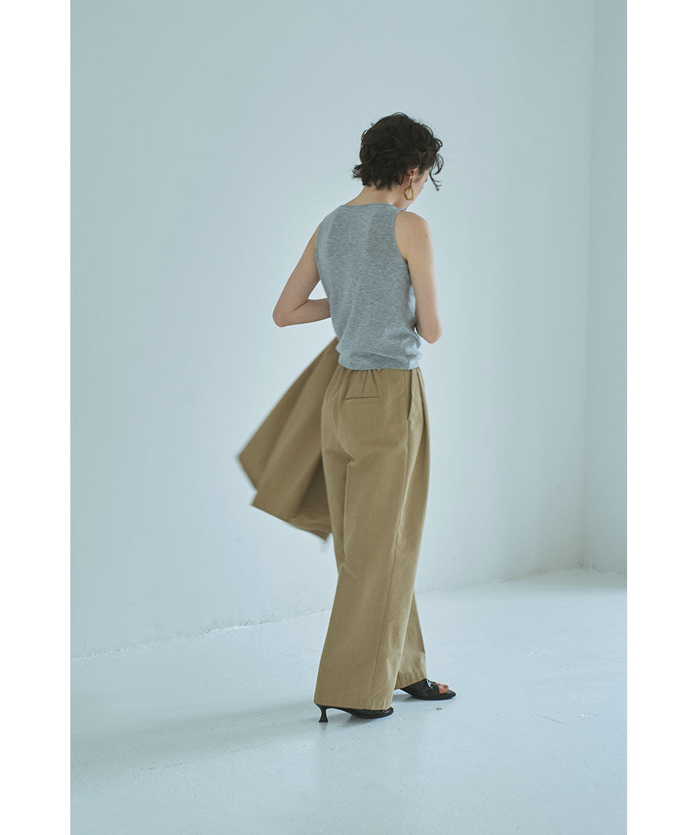 マージュール marjour WAIST PIPING LINEN BLEND PANTS （BEIGE） BEIGE