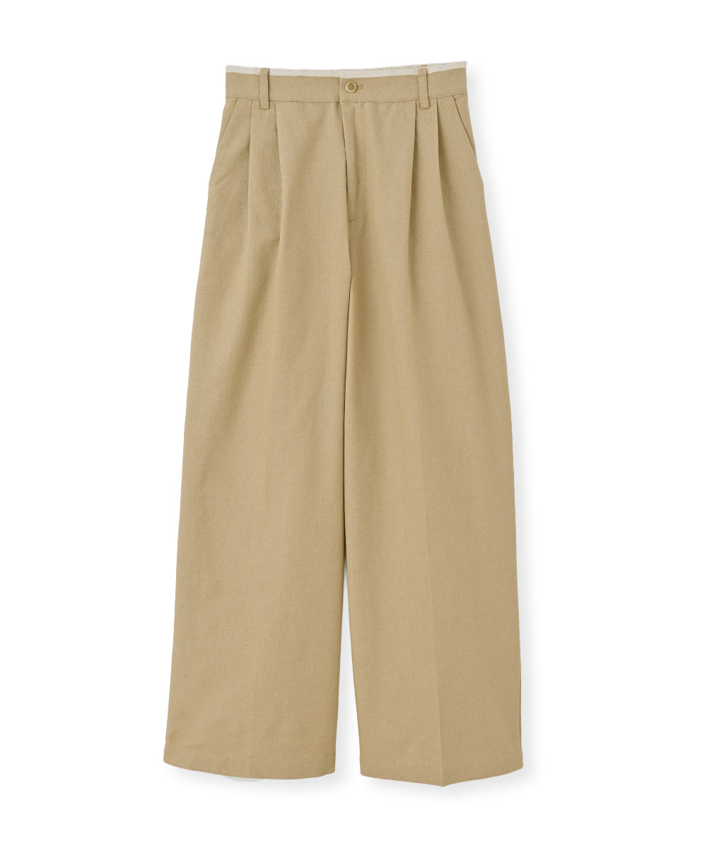 マージュール marjour WAIST PIPING LINEN BLEND PANTS （BEIGE） BEIGE