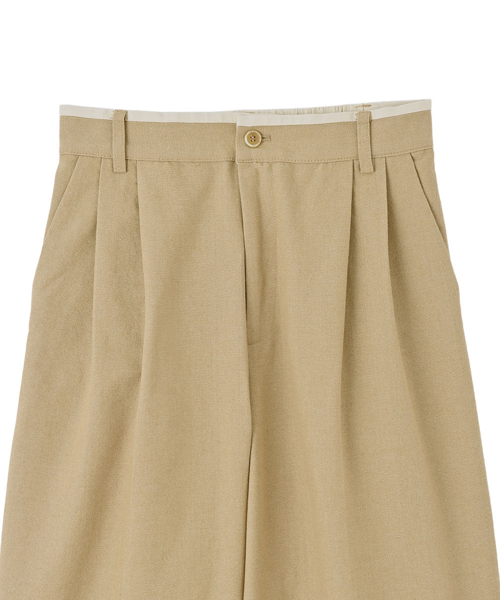 マージュール marjour WAIST PIPING LINEN BLEND PANTS （BEIGE） BEIGE