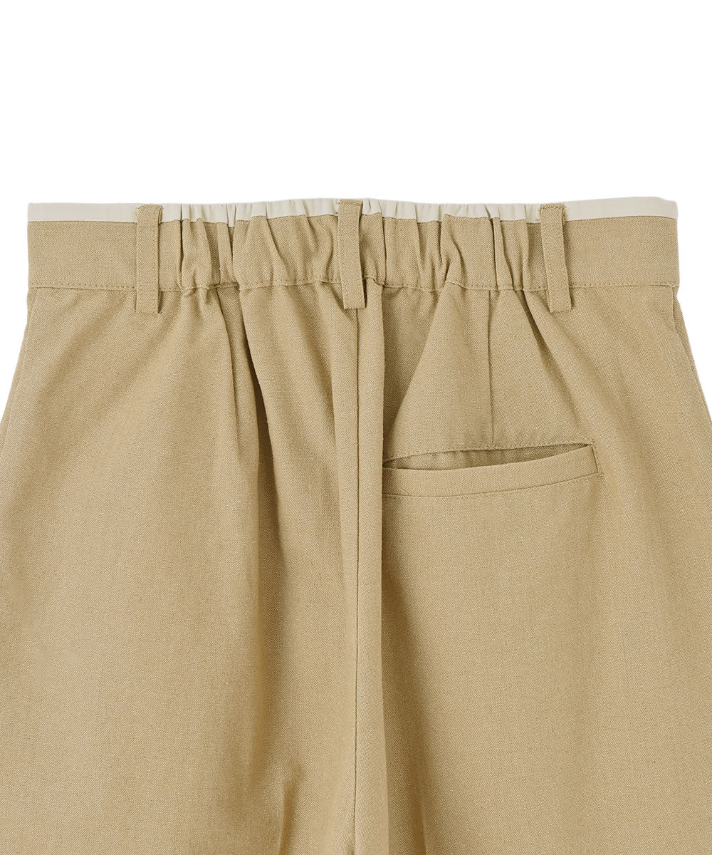 マージュール marjour WAIST PIPING LINEN BLEND PANTS （BEIGE） BEIGE