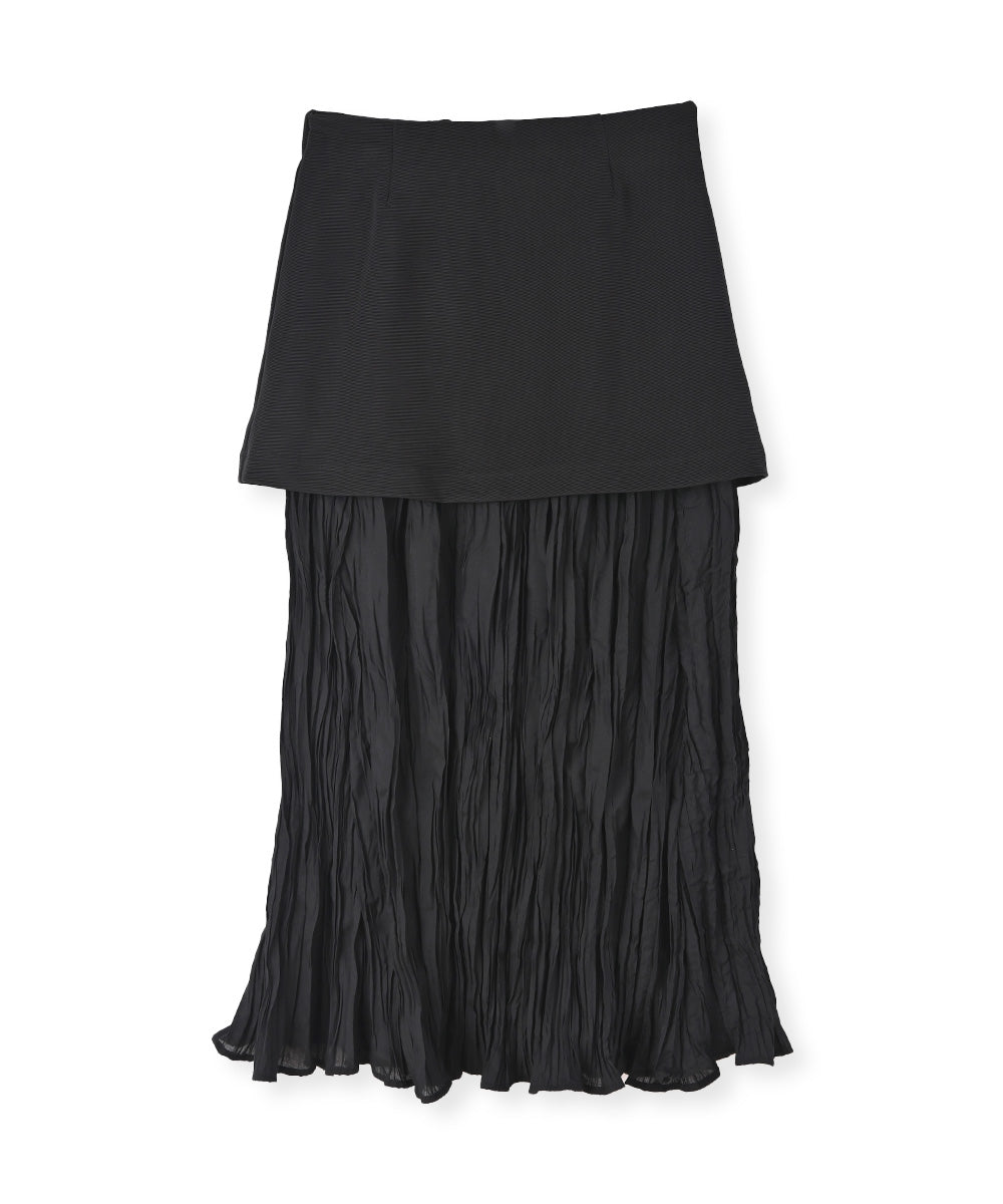 マージュール marjour DOCKING LAYERED SKIRT （BLACK） BLACK