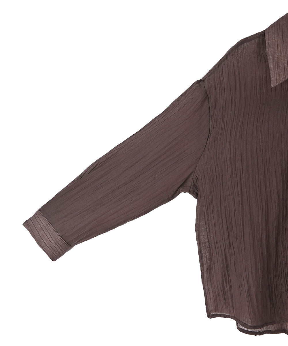 マージュール marjour WRINKLE SHEER SHIRTS （BROWN） BROWN