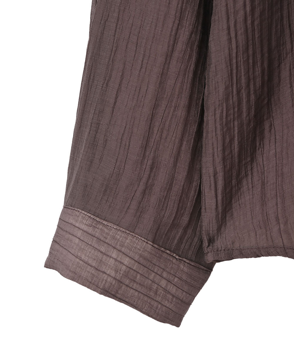 マージュール marjour WRINKLE SHEER SHIRTS （BROWN） BROWN