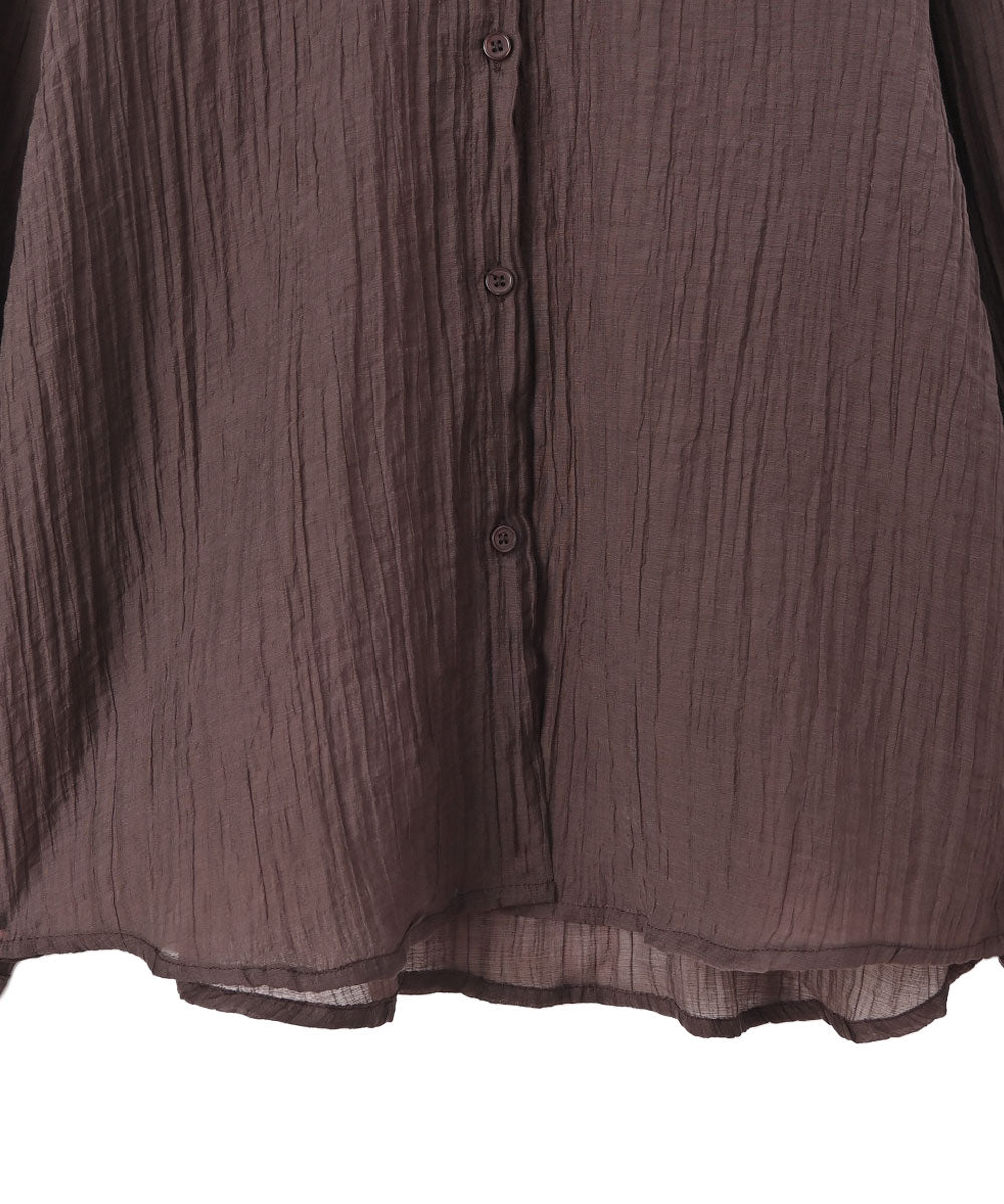 マージュール marjour WRINKLE SHEER SHIRTS （BROWN） BROWN