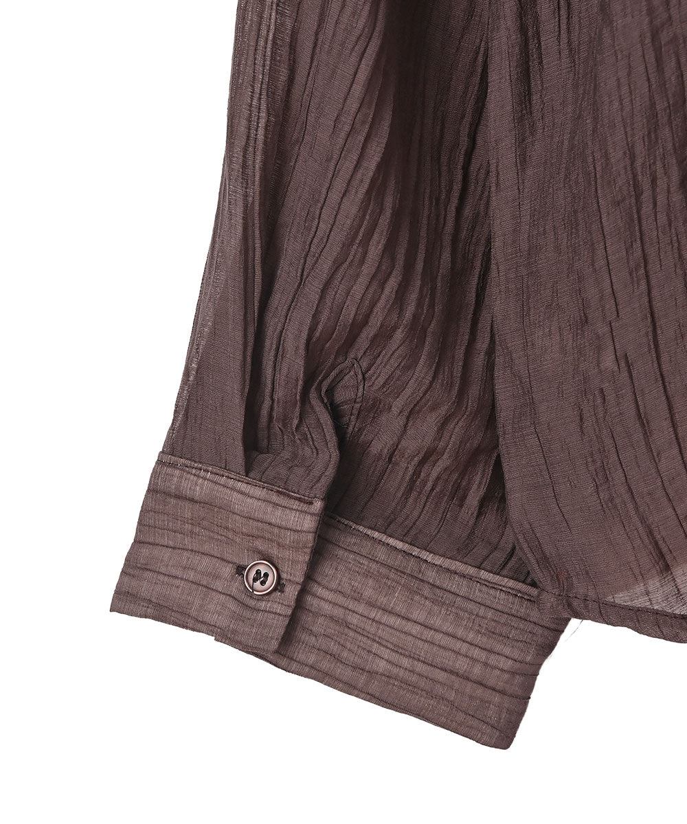 マージュール marjour WRINKLE SHEER SHIRTS （BROWN） BROWN