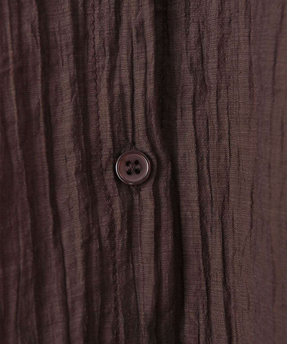 マージュール marjour WRINKLE SHEER SHIRTS （BROWN） BROWN
