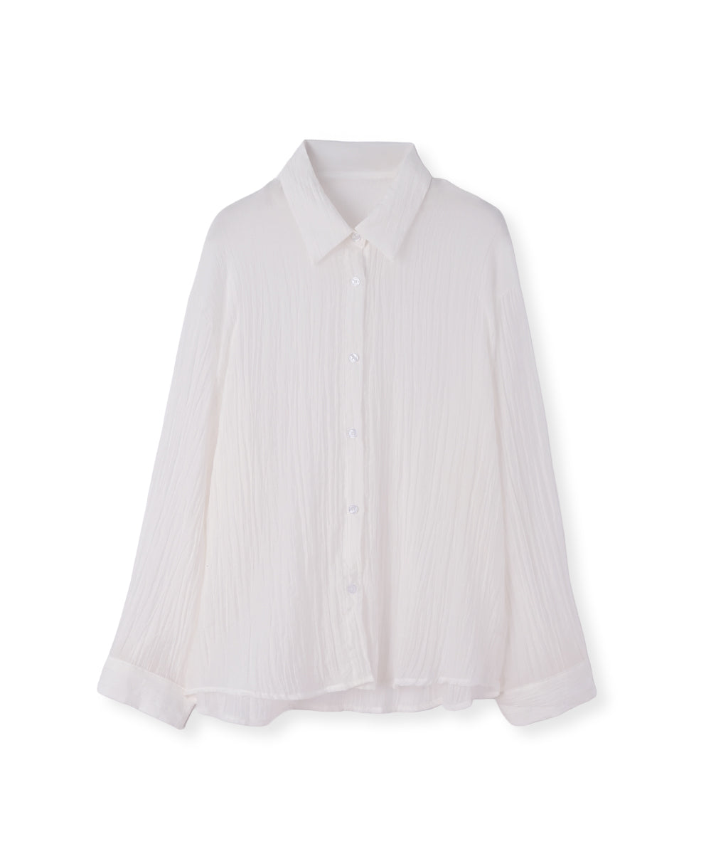 マージュール marjour WRINKLE SHEER SHIRTS （OFFWHITE） OFFWHITE
