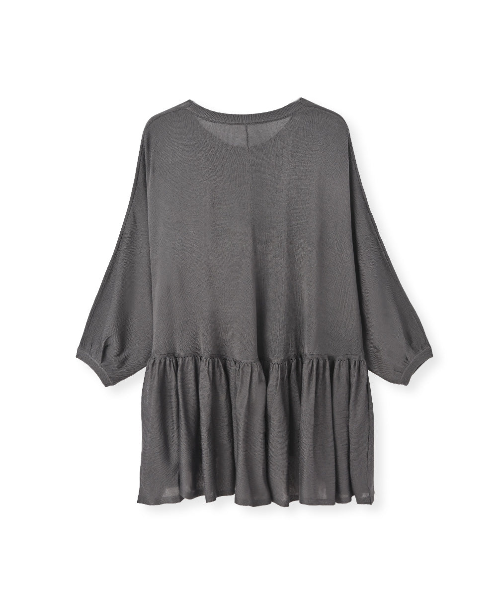 マージュール marjour PEPLUM SHEER KNIT （CHARCOAL） CHARCOAL