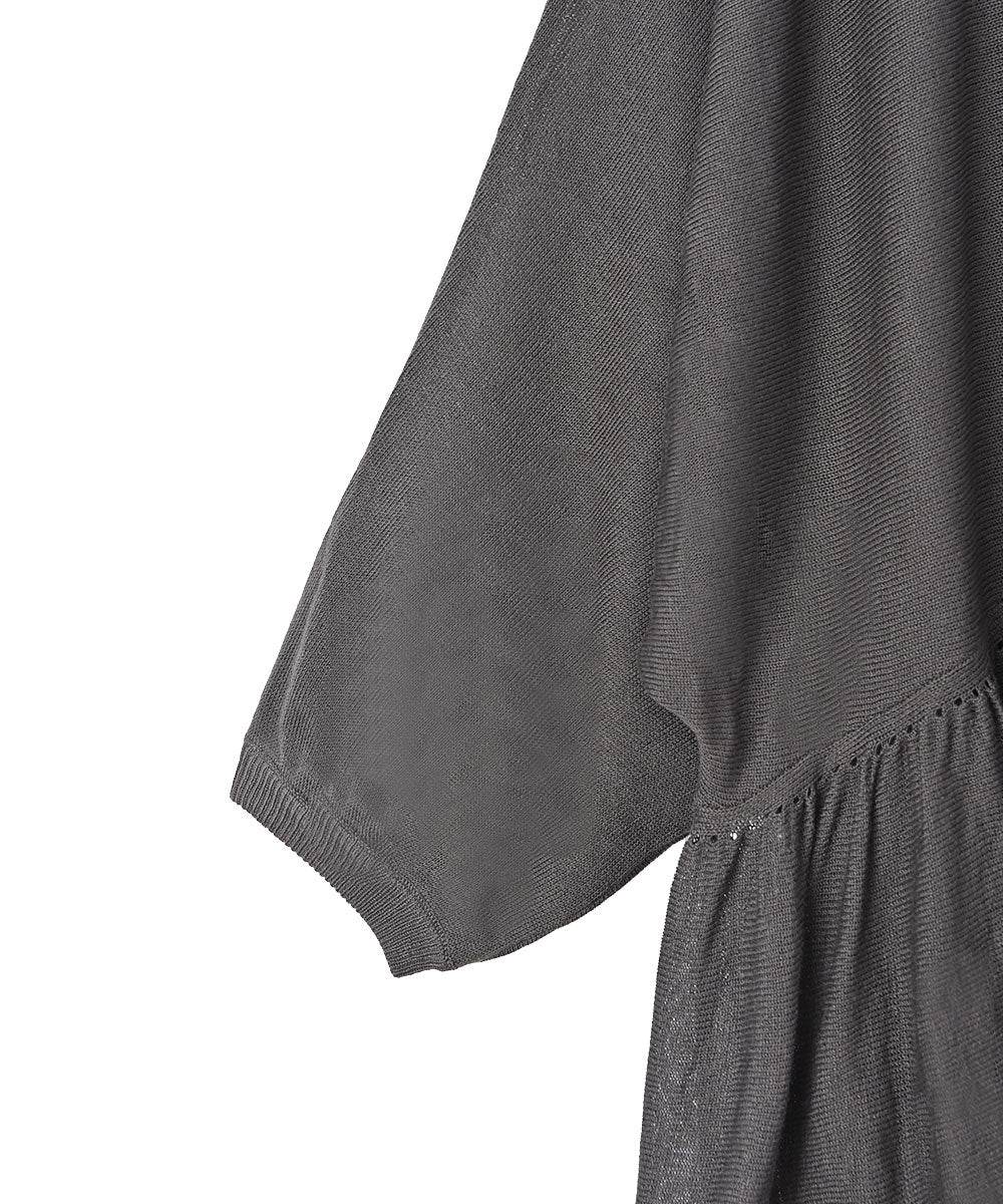 マージュール marjour PEPLUM SHEER KNIT （CHARCOAL） CHARCOAL