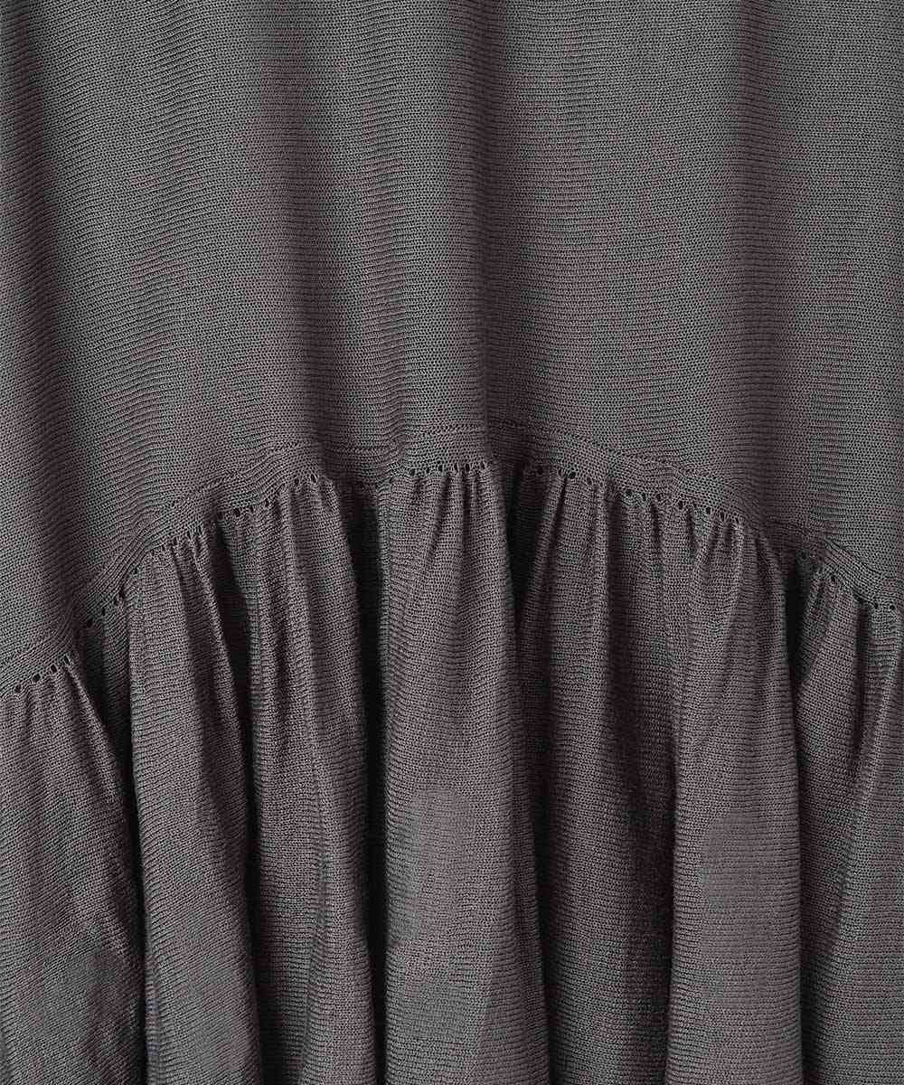 マージュール marjour PEPLUM SHEER KNIT （CHARCOAL） CHARCOAL