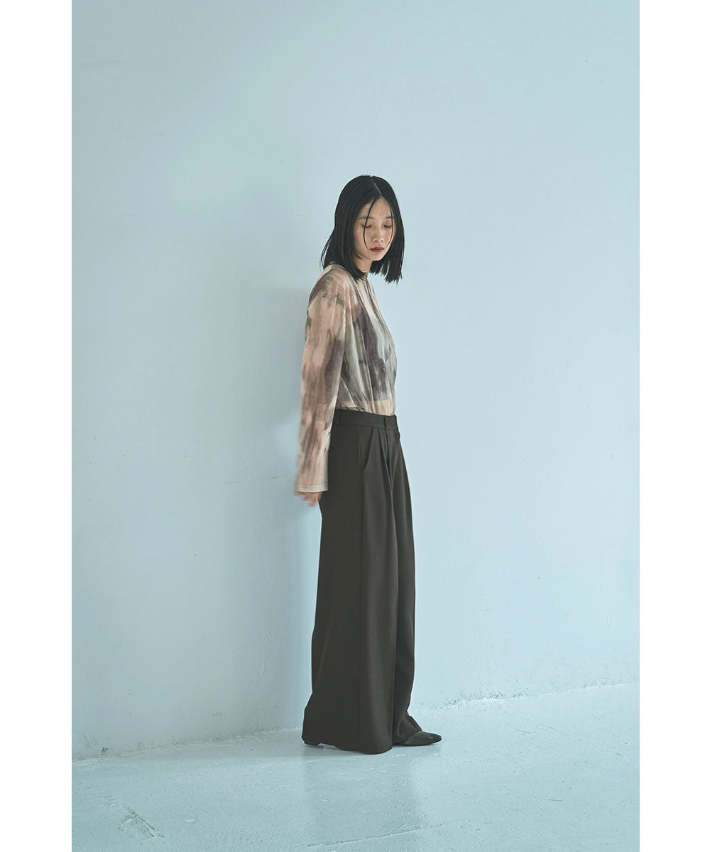 マージュール marjour NUANCE PATTERN SHEER MESH TEE （BEIGE） BEIGE