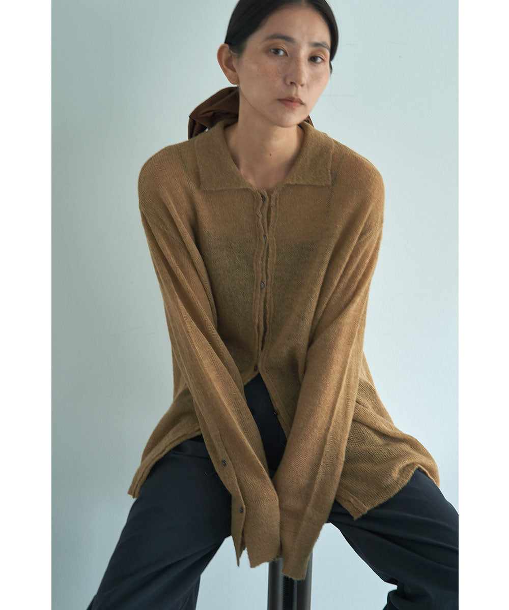 マージュール marjour SHEER SHIRT KNIT （BEIGE） BEIGE