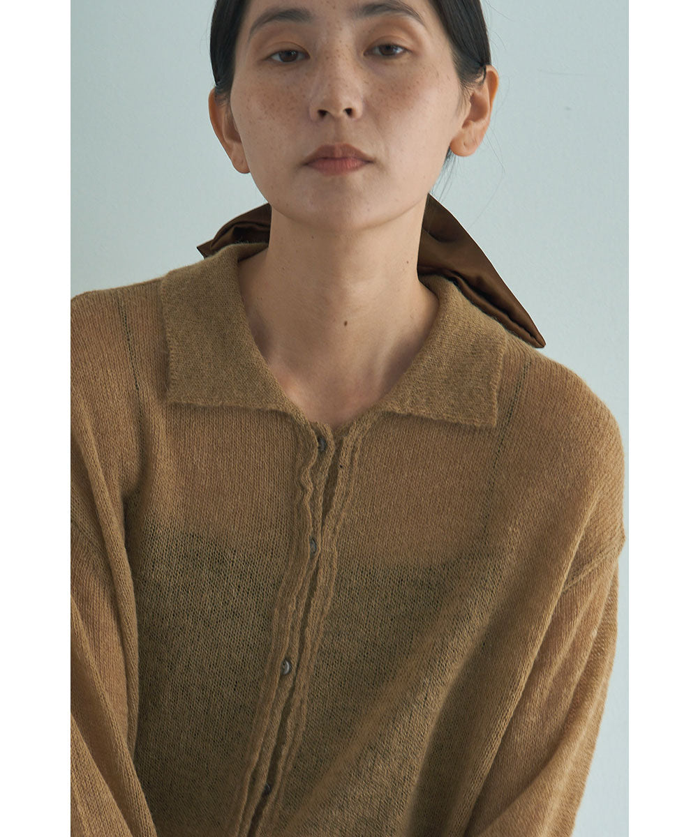 マージュール marjour SHEER SHIRT KNIT （BEIGE） BEIGE