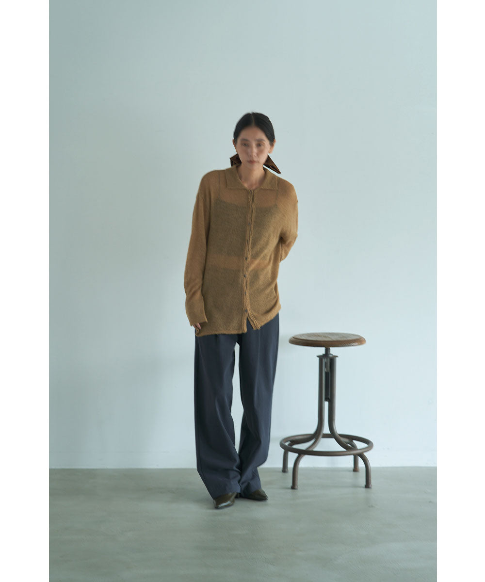 マージュール marjour SHEER SHIRT KNIT （BEIGE） BEIGE