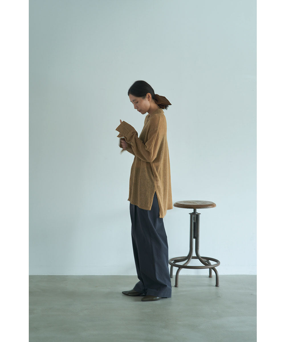 マージュール marjour SHEER SHIRT KNIT （BEIGE） BEIGE
