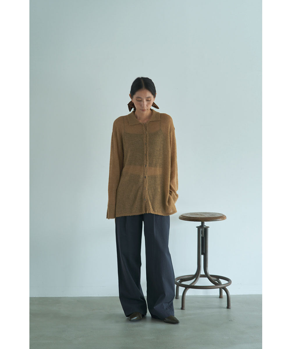 マージュール marjour SHEER SHIRT KNIT （BEIGE） BEIGE