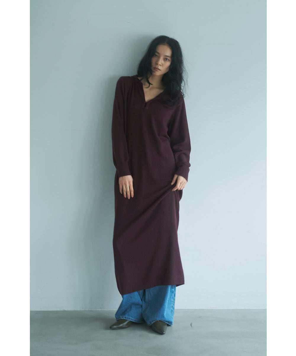 マージュール marjour HOODED KNIT ONEPIECE （BROWN） BROWN