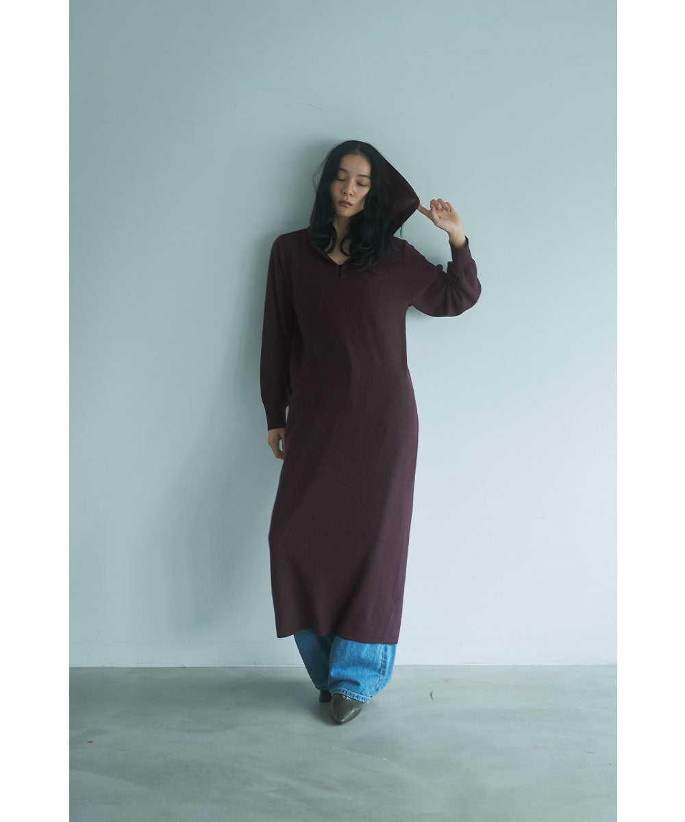 マージュール marjour HOODED KNIT ONEPIECE （BROWN） BROWN
