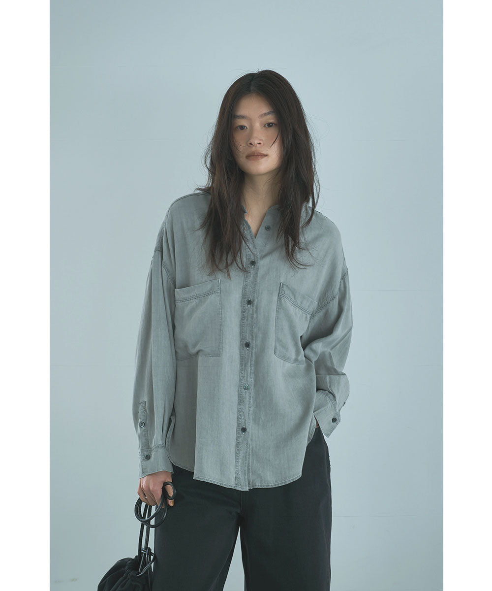 マージュール marjour RELAX DENIM SHIRT （GRAY） GRAY