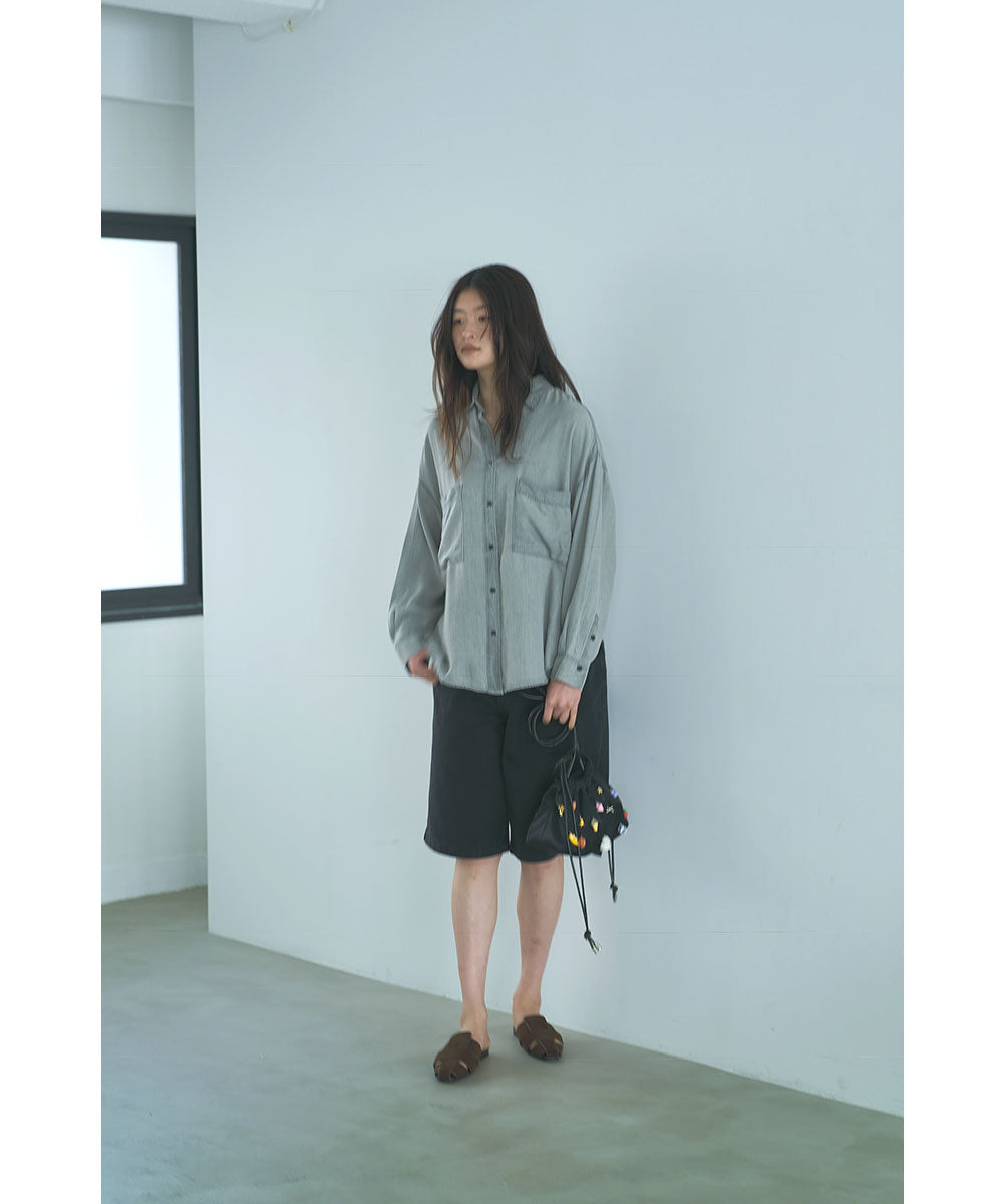マージュール marjour RELAX DENIM SHIRT （GRAY） GRAY