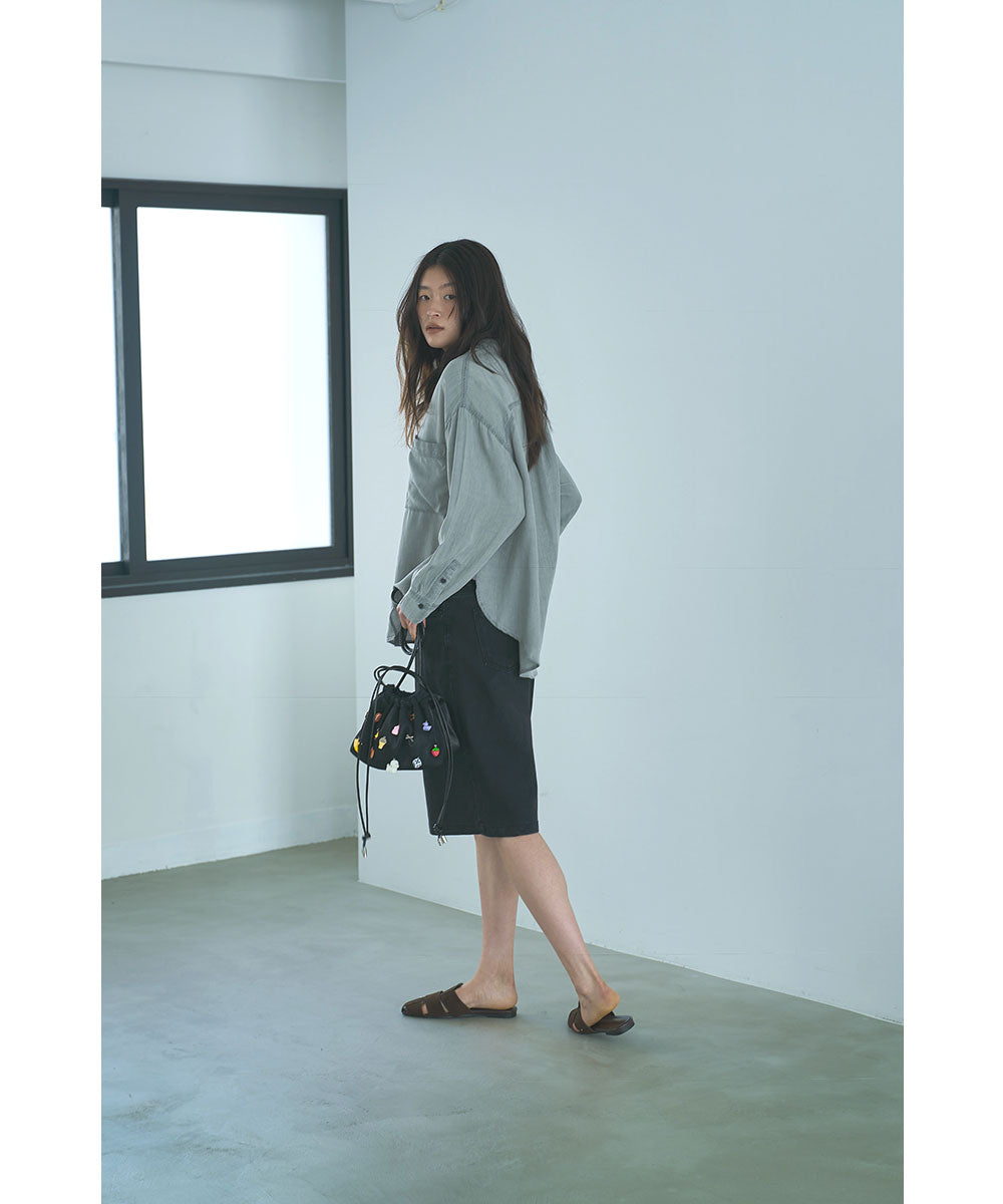 マージュール marjour RELAX DENIM SHIRT （GRAY） GRAY