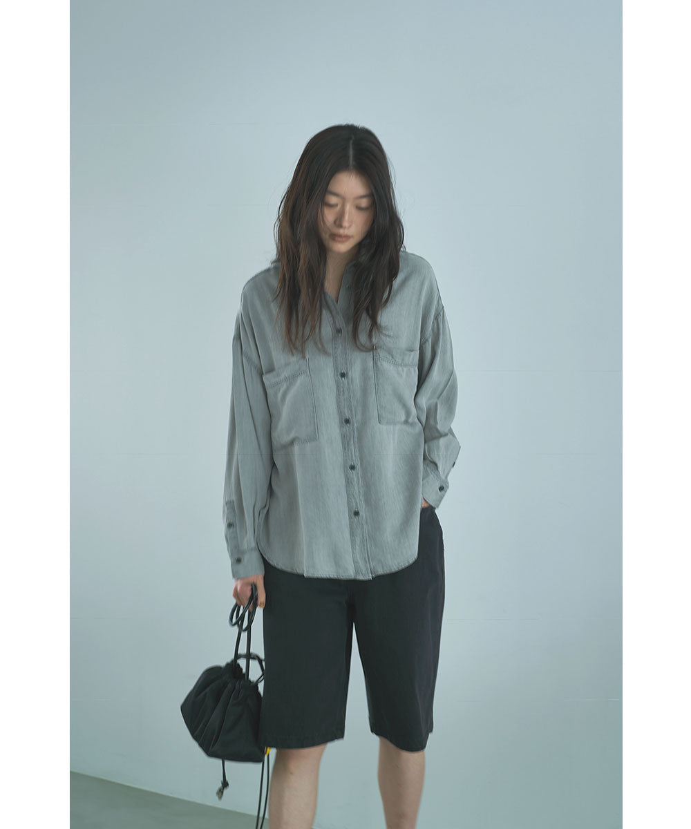 マージュール marjour RELAX DENIM SHIRT （GRAY） GRAY