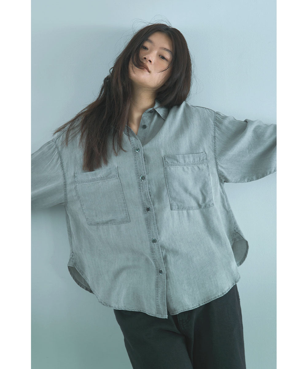 マージュール marjour RELAX DENIM SHIRT （GRAY） GRAY