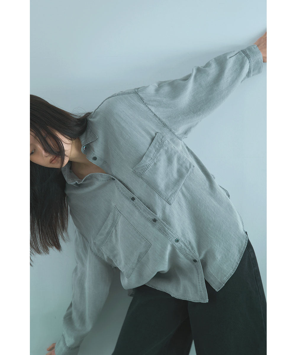 マージュール marjour RELAX DENIM SHIRT （GRAY） GRAY